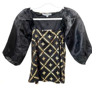 Elegant Black and Gold Women's Top